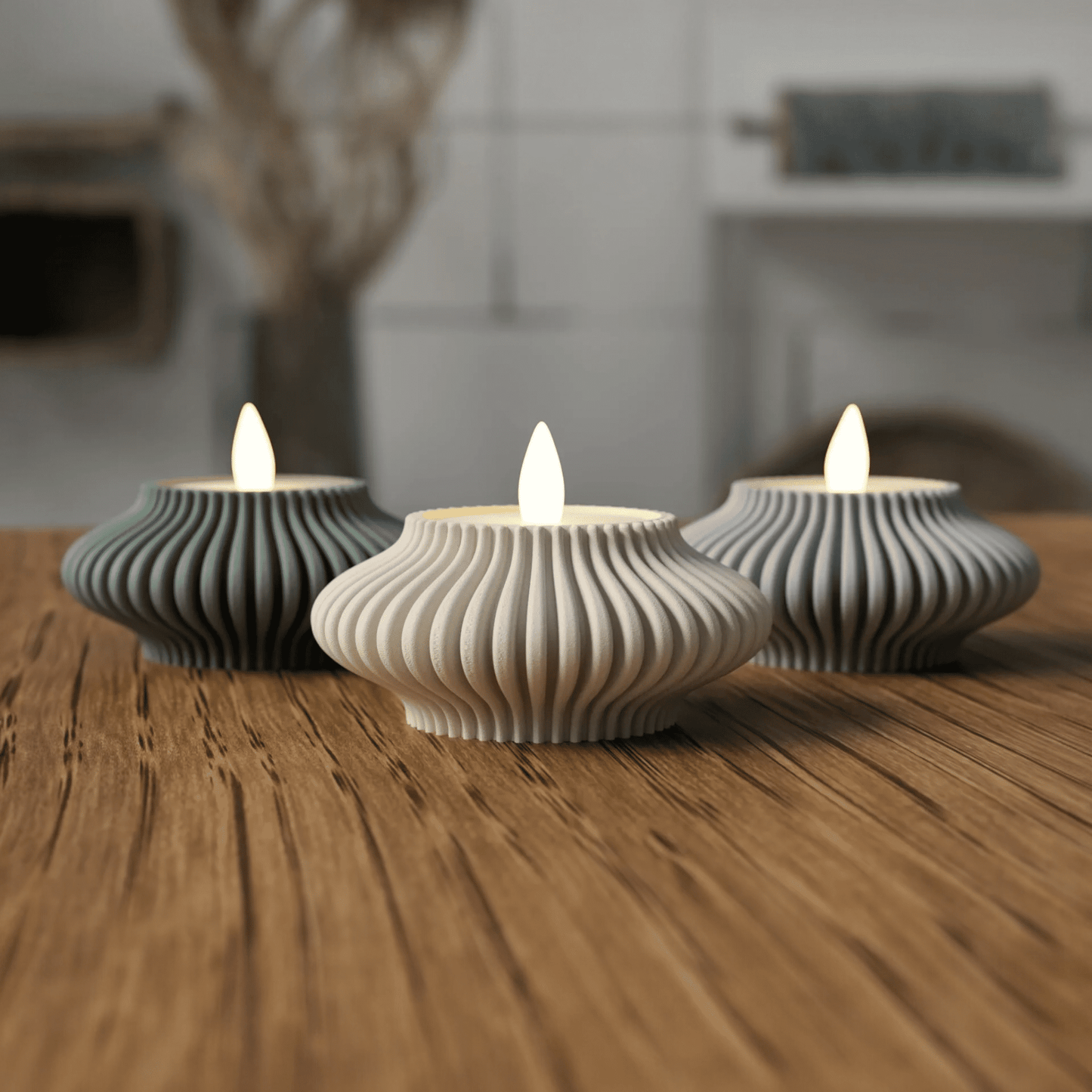 FLAMORA – 3er-Set Organisches Design trifft sanftes Licht