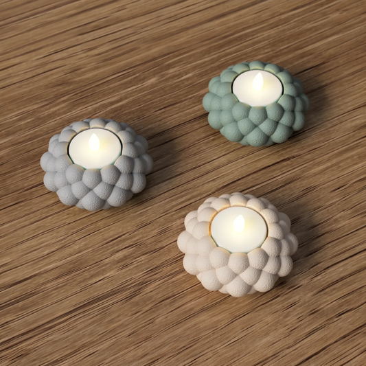 BLOSSA – LED-Teelichthalter-Set in Knospenform für stimmungsvolles Licht