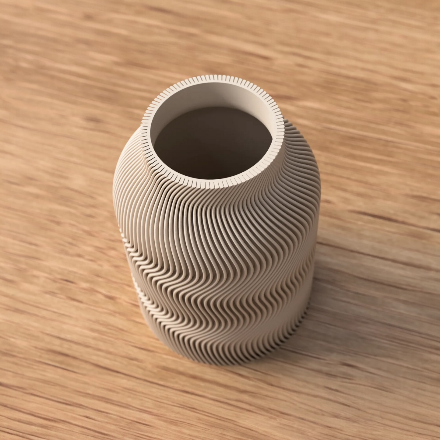 SERAVA – Skulpturale Designvase mit sanfter Wellenstruktur