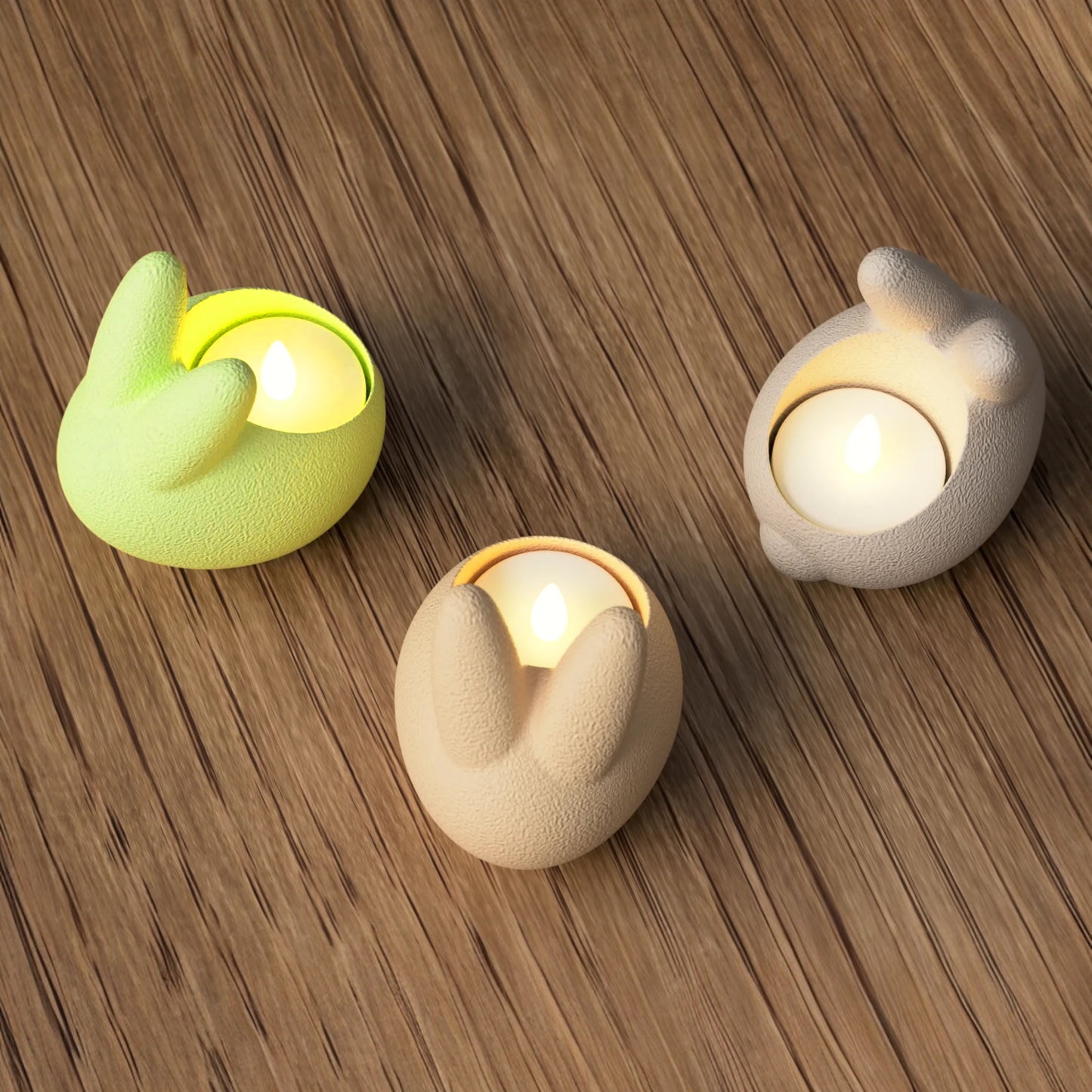LUMIBUN – 3er-Set Osterlicher Teelichthalter im Hasen-Design